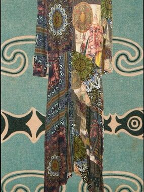 Desigual Ganesha Print Bohemian Patchwork Maxi Dress - Rare Collector's Piece